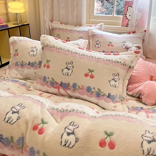 Miniatura 10 de KASBLUEL Juego de ropa de cama individual, funda de edredón con corazones de arcoíris, fundas de edredón estéticas, manta ultra esponjosa, suave y