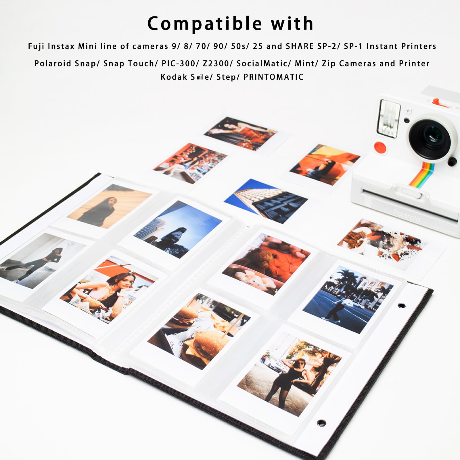 Álbum de fotos pequeño Polaroid de 2 x 3 pulgadas, paquete de 2 cuadernos de lino, cada mini álbum tiene capacidad para 208 fotos para Fujifilm Instax Mini Polaroid Snap