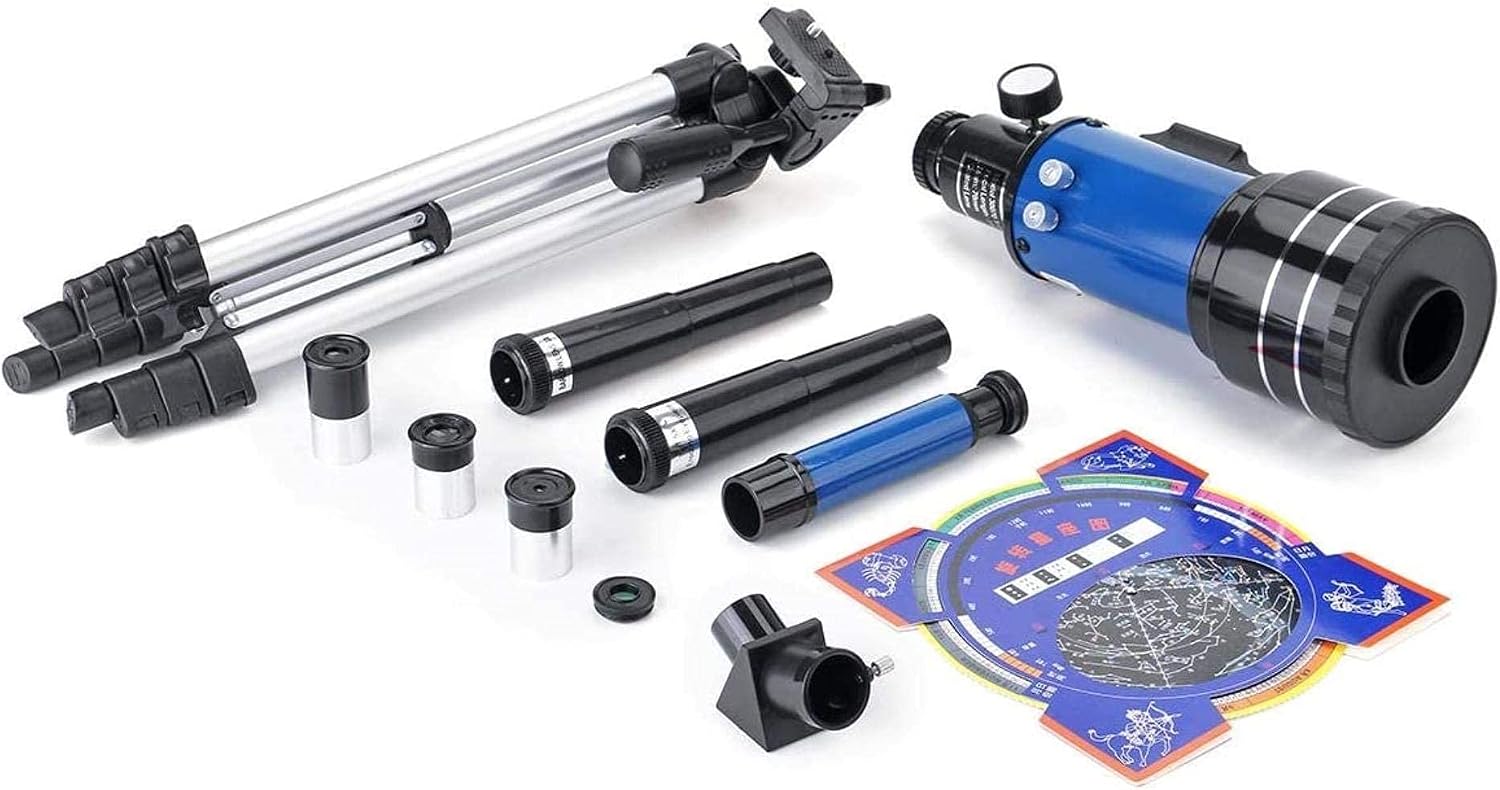 Telescope 15x 25x 45x 50x 75x 150x Kid Refractor Astronomical Telescope Camping Travel Monocular Blue HD Adjustable