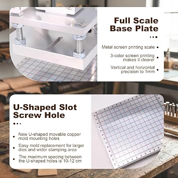Manual Embossing Machine & Hot Foil Press for Custom Branding on Leather with Digital Temperature Adjustment and Foil Stamping Stand for DIY Projects(5 * 7cm)