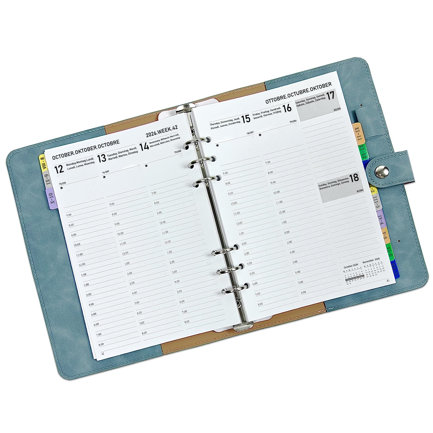 A5 Appointment Diary 2026 2027 Week to View, Aug 2026-Jul 2027, Week on 2 Pages Vertical Layout(7-20), Weekly Monthly Planner Organiser with Tabs, Contact, Notes, Academic Mid Year Calendar 26/27