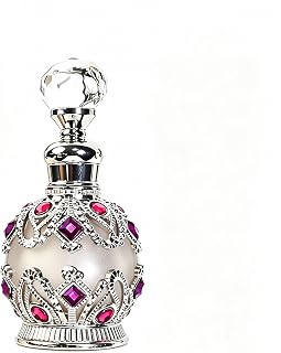 Vintage 15ml Perfume Bottle Crystal Rhinestone Inlaid Glass Dropper Refillable Container Essential Home Decor for Women Gift