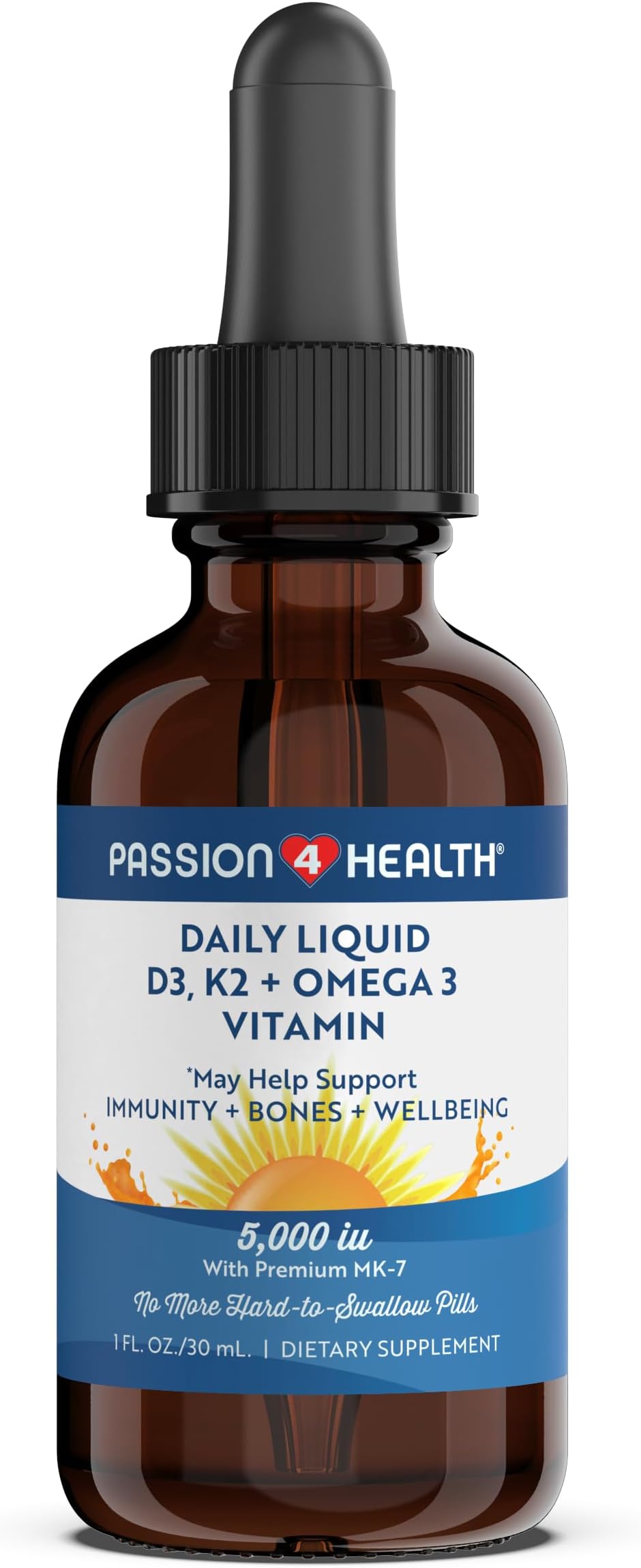Passion 4 Health Organic Liquid Vitamin D3 (5000IU) + K2