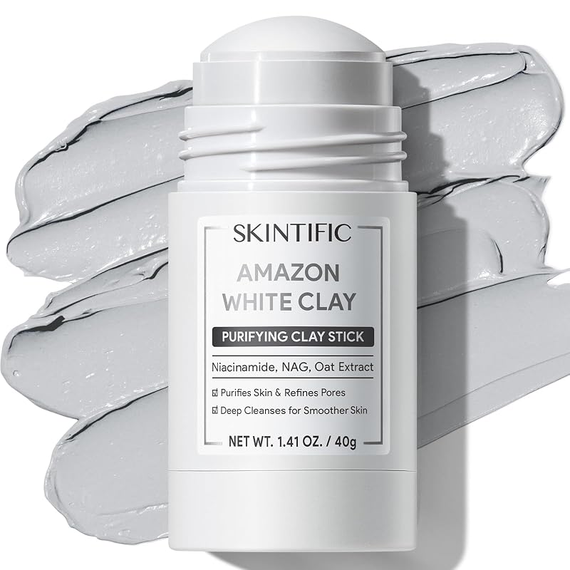 Máscara facial em bastão SKINTIFIC com argila branca amazônica e solo vulcânico