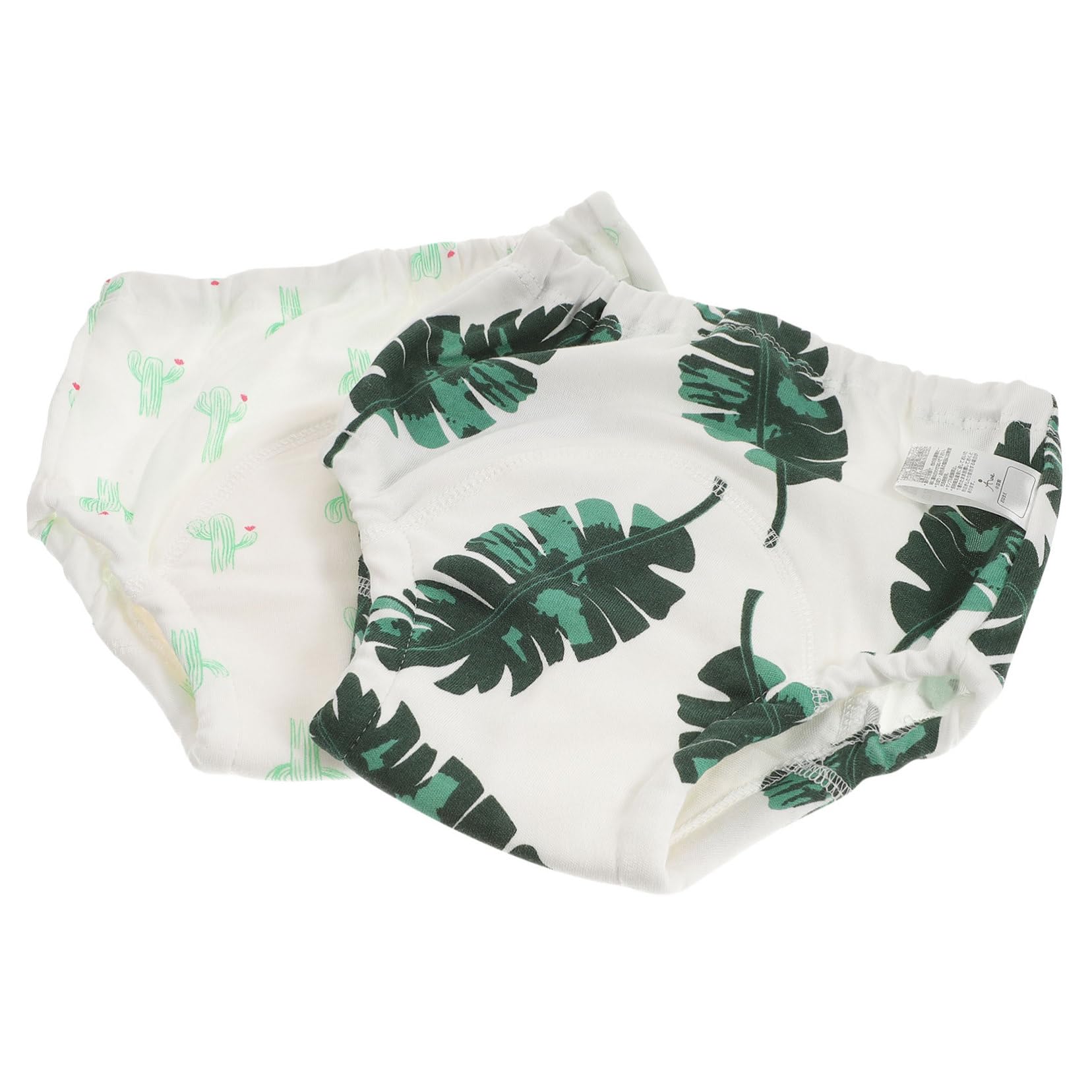 Yardwe 2Pcs Cotton Training Pants Comfortable Potty Training Underwear for Boys Washable Nappy Pants Skin Friendly Absorbent