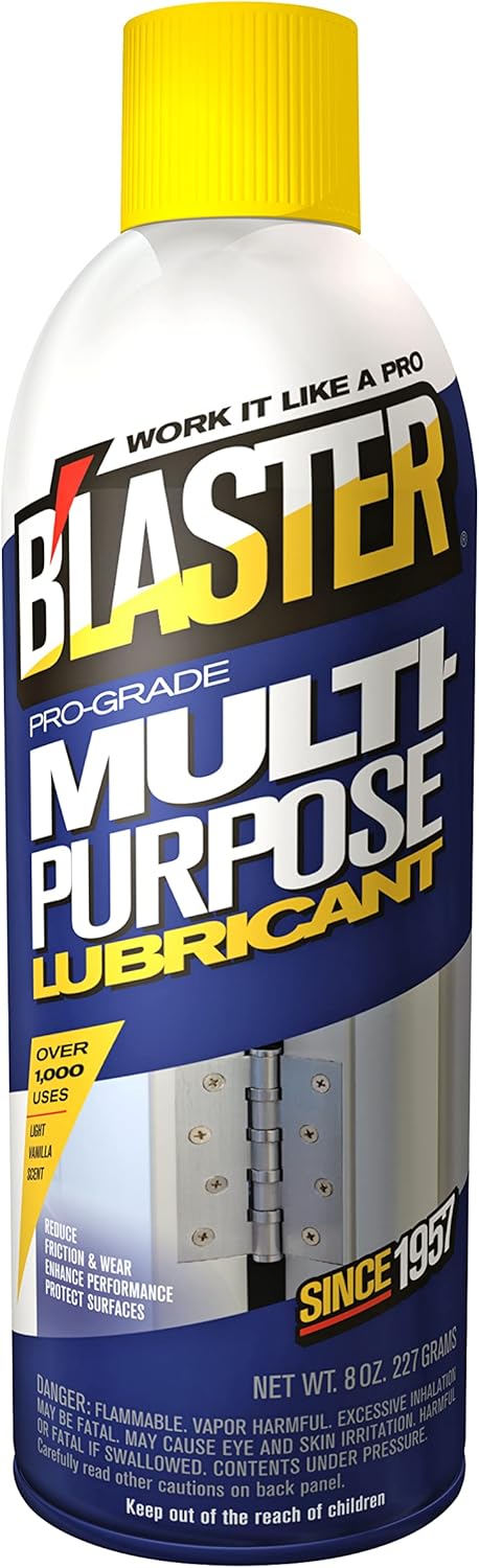 B’Laster Multi-Purpose Lubricant – All-in-One Lubricant Spray for Moving Parts – Helps Reduce Friction, Prevents Rust & Corrosion, Works on Tools, Hinges, Chains, Gears & More – 8 oz (Case of 12)