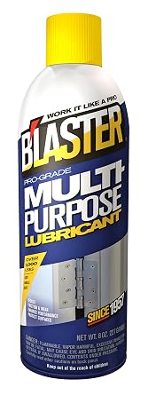 BLaster Multi-Purpose Lubricant All-in-One Lubricant Spray for Moving Parts Helps Reduce Friction, Prevents Rust & Corrosion, Works on Tools, Hinges, Chains, Gears & More 8 oz Case of 12