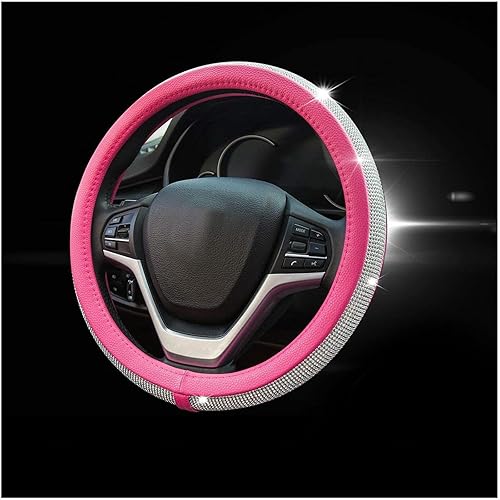 Funda para volante de automóvil con diamantes de imitación, bonitos accesorios de automóvil para mujer, universal de 15 pulgadas, se adapta a la