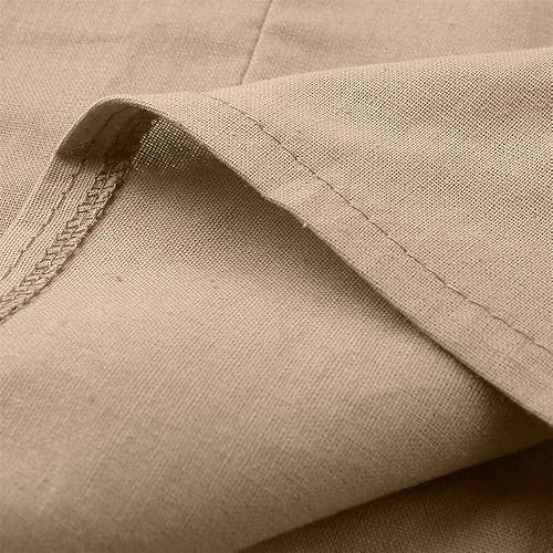 Vista 5 de Blusa de lino con cuello en V para mujer, talla grande, holgada, lisa, casual, sencilla