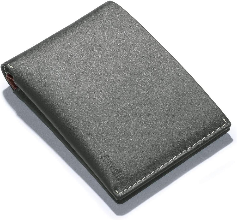 AUROCHS ORBIT - Travel Wallet & Passport Holder, Slim & Minimalist Travel Document Organiser With Special Pockets For Passport, Sim Card, Cash & Credit Cards,Full Grain Genuine Leather - Grey