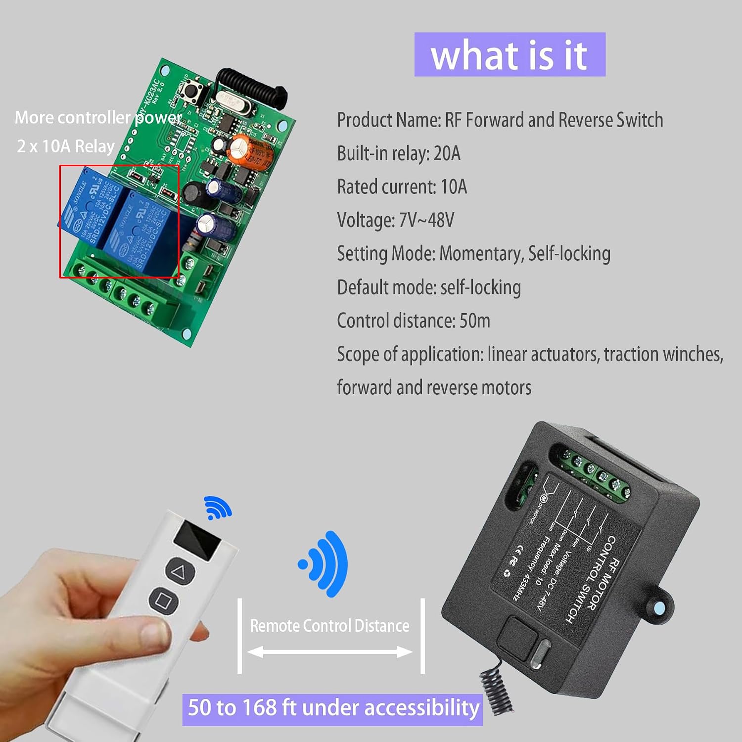 Forward Reverse Remote Control Switch Linear Actuator 12V Control Switch