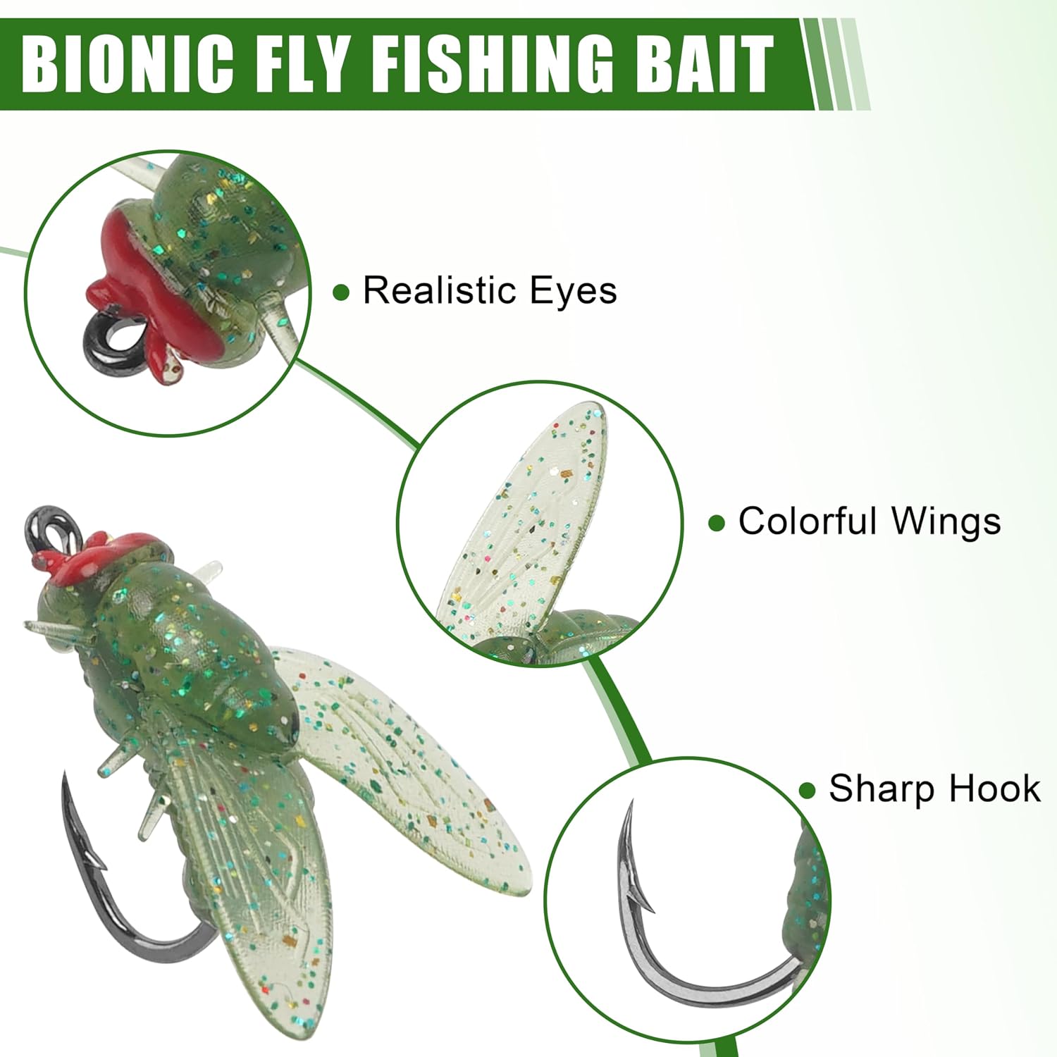 Bionic Fly Fishing Bait, 18/36pcs Fly Fishing Flies Lures Kit Trout Jigs Swimbait Dry Flies Trout Panfish Lures Freshwater Saltwater Flies Fly Fishing Hook Artificial Soft Bait