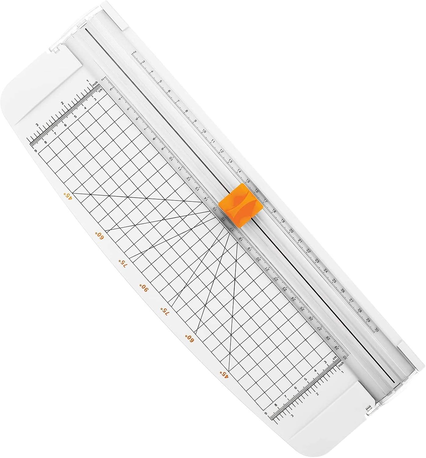 Firbon A4 Paper Cutter Portable Guillotine Paper Trimmer Scrapbooking Tool with Automatic Security Safeguard for Craft Paper, Coupon, Label and Cardstock (White)