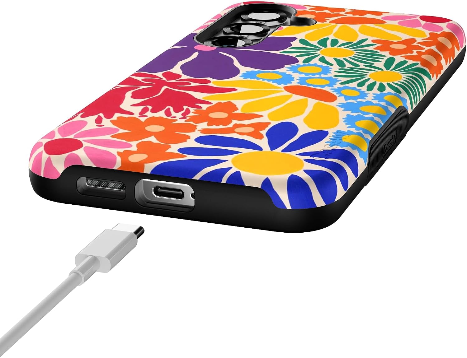 Casely Galaxy S25 Plus Case | Flower Patch | Multi-Color Floral | Bold Protective Design | Compatible with MagSafe