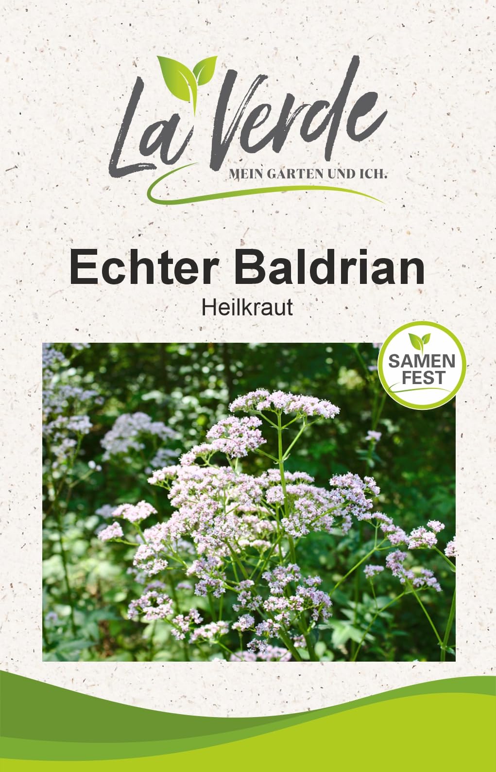 La Verde MEIN GARTEN UND ICH. Lubelski Echter Baldrian Samen für ca. 180 Pflanzen, Kräuter, aromatisch, mehrjährig, Saatgut ohne Gentechnik