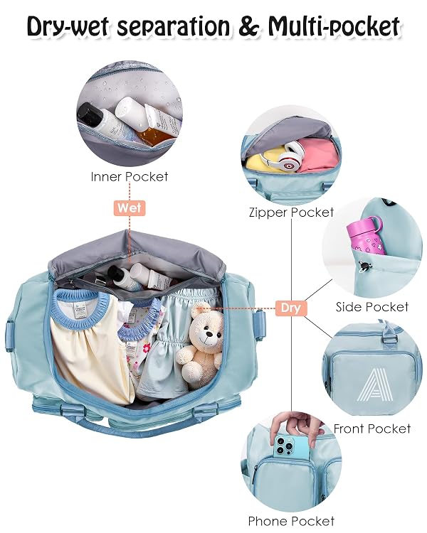 Elilier Dance Bag for Girls, Personalized Initial Sport Duffle Bag for Girl, Kids Travel Bag for Gym, Weekender, Overnight, with Shoe Compartment, Teen Girl Gift Trendy Stuff, Girl's Birthday Gift by Elilier - Image 4