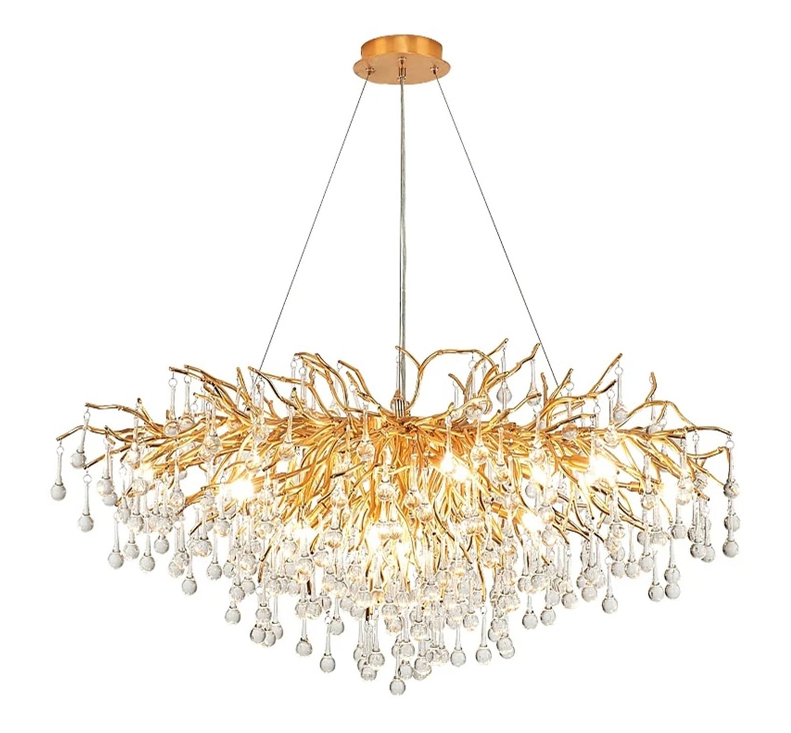 PCXEHUYP Living staircase villa warm chandelier crystal aluminum,Contemporary Dining Room