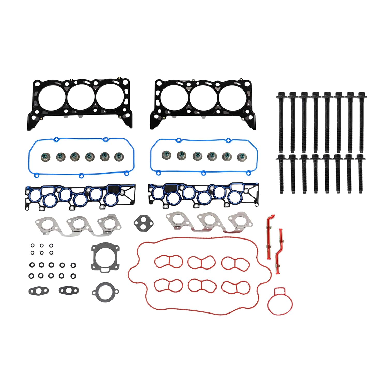 DNJ HGB4128 Cylinder Head Gasket Set with Head Bolt Kit for 2001-2004 Ford E-150 Econoline 4.2L 256cid V6 OHV