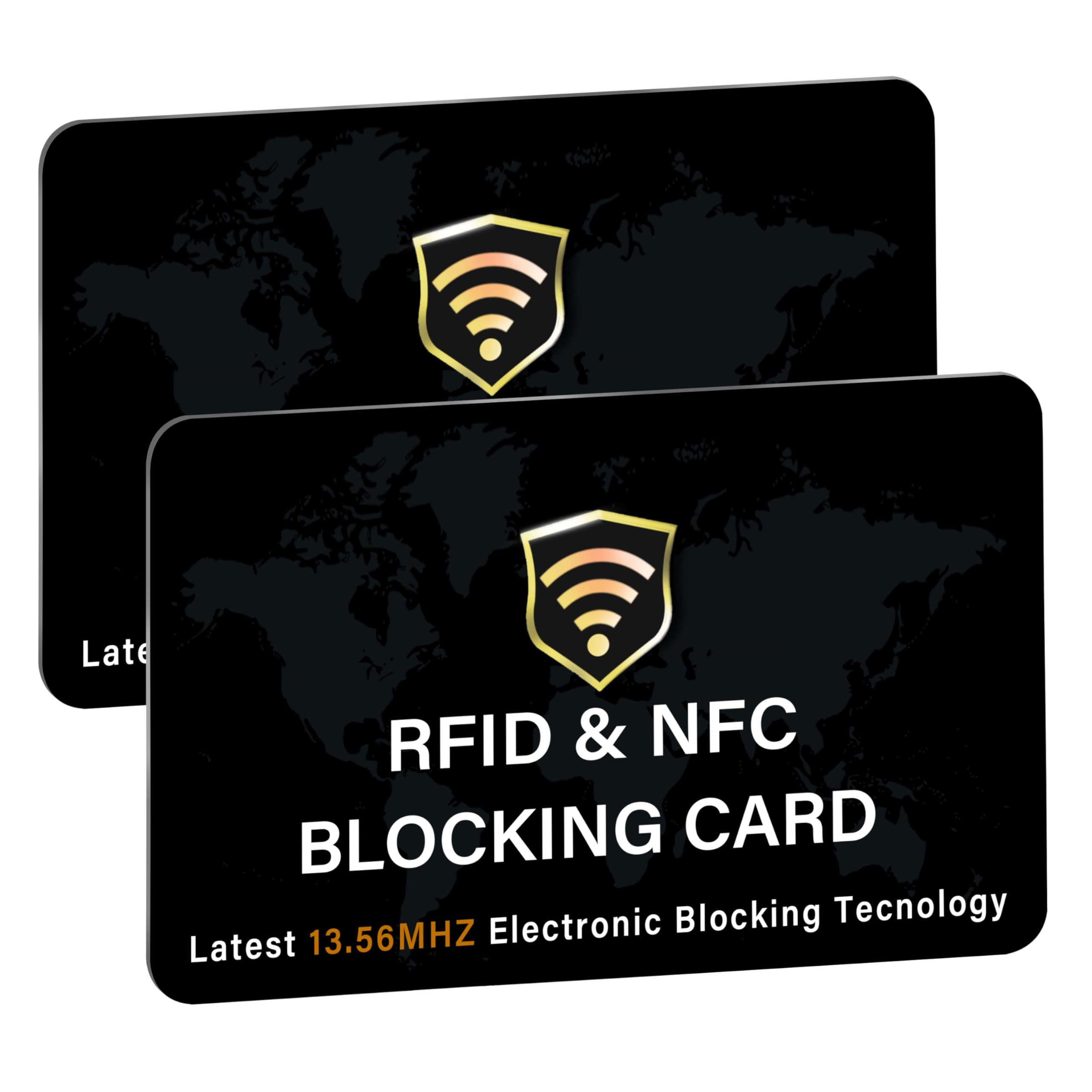 SaiTech IT 2 Pack RFID Blocking Card NFC Contactless Debit/Credit Card ATM Passport Protector ideal for Men & women slim with World map design perfectly fit in wallet(Black), White
