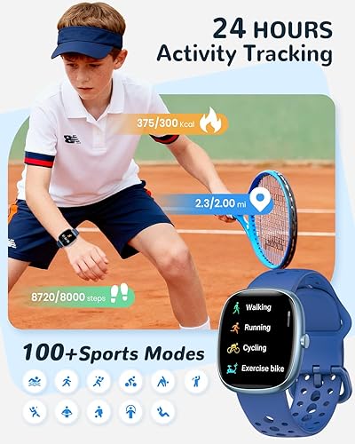 Miniatura 3 de Reloj inteligente para niños y niñas, regalo no necesita aplicación, reloj con monitor de sueño de frecuencia cardíaca, podómetro, reproductor de