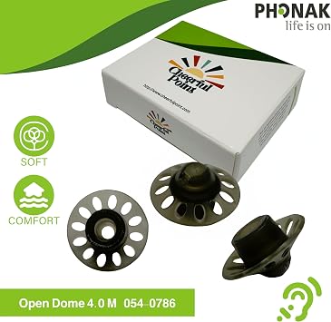 Phonak 4.0 Open Hearing Aid Domes, Medium Size (0.35 inch9 mm), 20 Domes in 2 Pack, Hearing aid Domes Manufactured by Sonova in Switzerland (OEM), 054-0786