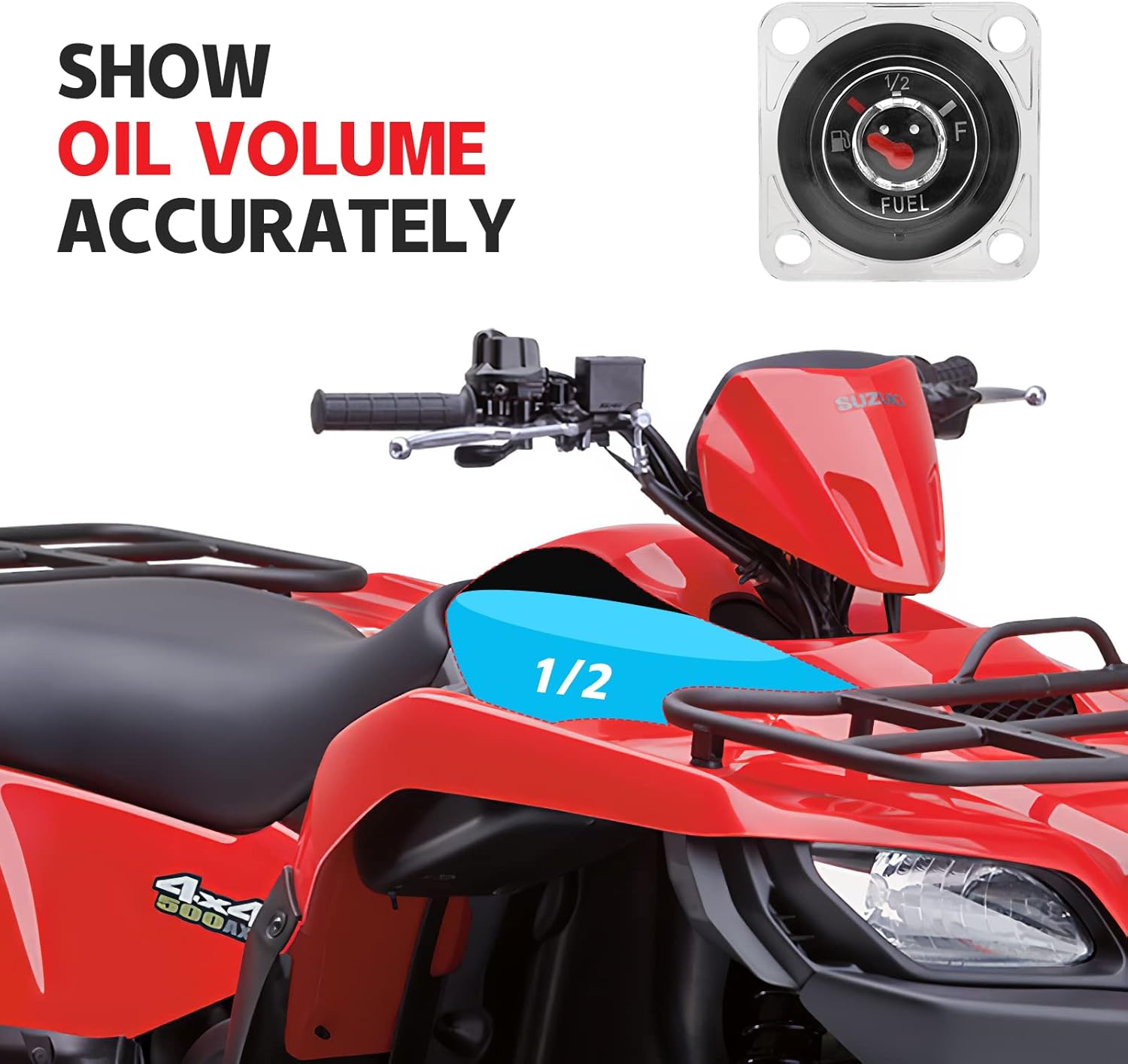 Fuel Gauge for Suzuki QuadRunner 500 LTF500F 1998 1999 2000 2001 2002, OEM# 44580-09F01 44580-09FA1