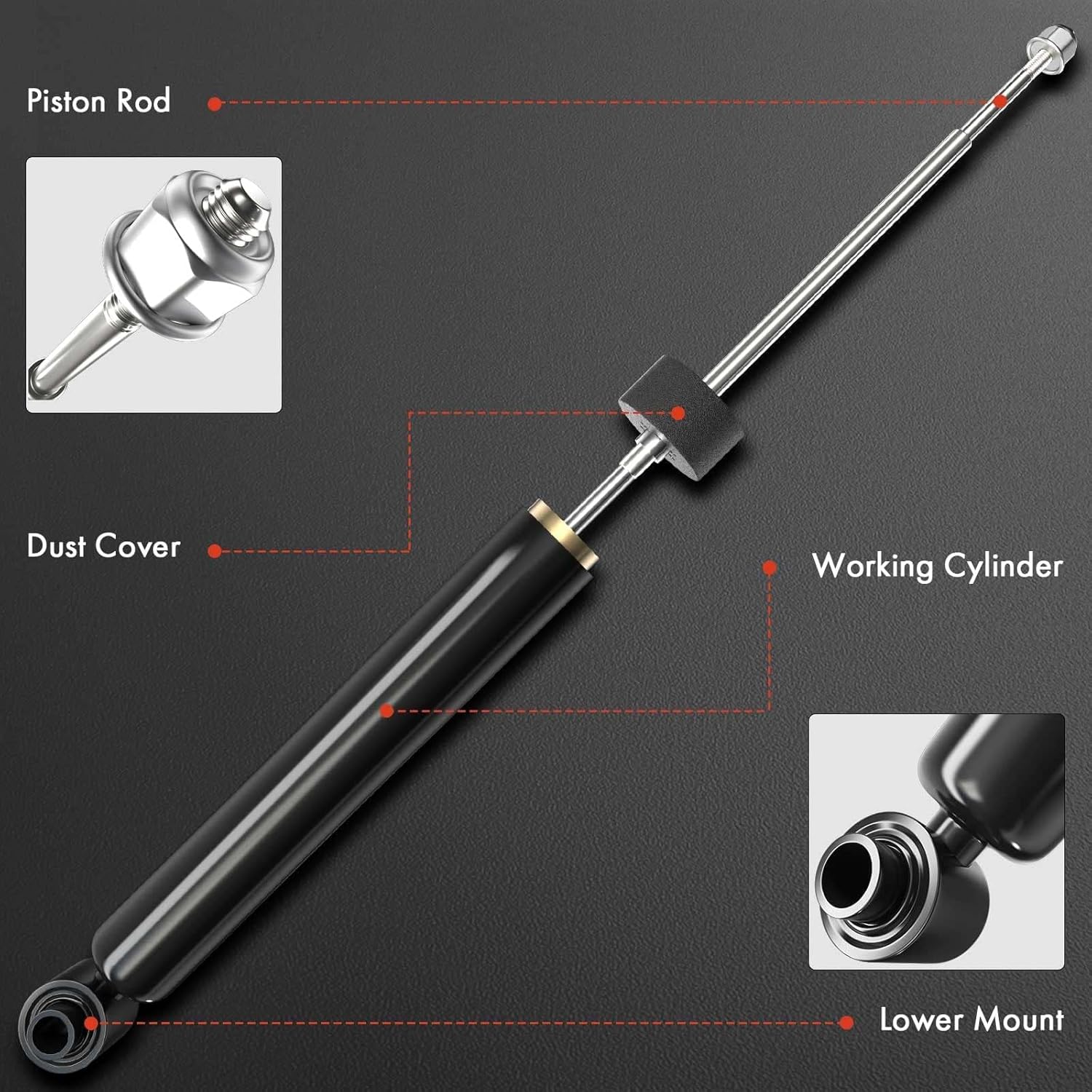 A-Premium Rear Struts Shock Absorber Compatible with Saab 9-3 2003 2004 2005 2006, 2-PC Set