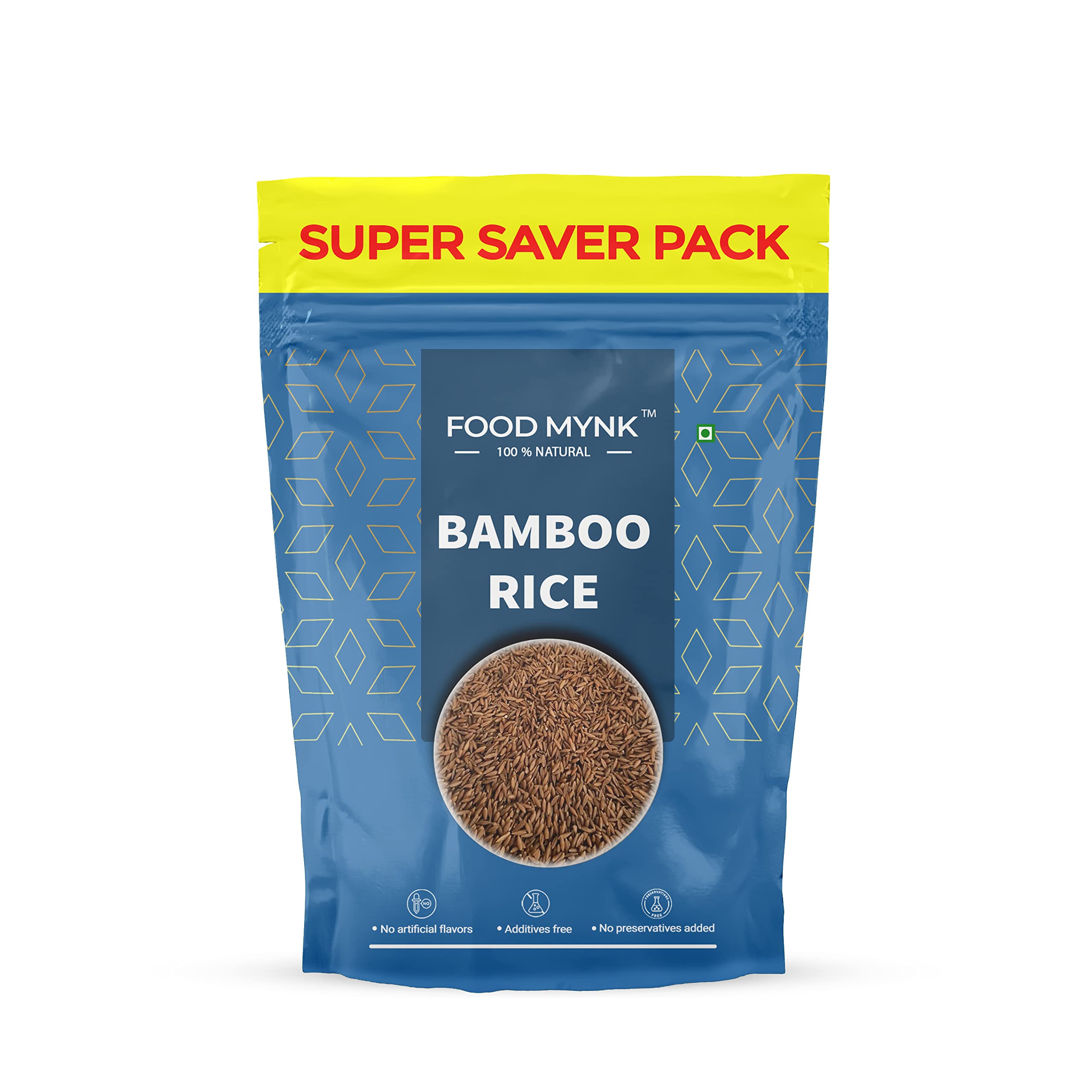 Food Mynk Bamboo Rice (2Kg) | Moongil Rice | Moongil Arisi | Wild Rice | Veduru Biyyam | Mulayari Rice | Bidirina Akki | Bambu Tandula (2Kg)