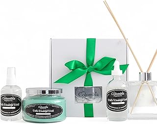 Walt’s Wonderful World Fragrance Gift Set – Green Clover & Aloe Scent – Candle, Spray & Diffuser Oil – Disney Resort Inspired Home Fragrance – Fresh Clean Scented Gift Box Set