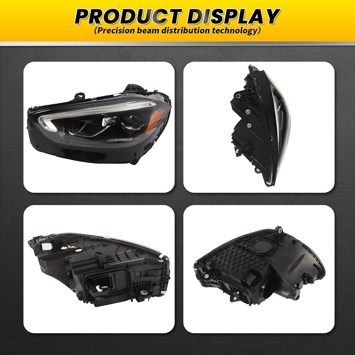 Driver Side Headlight Compatible with 2022-2023 W206 C200 C300 C43 C63 Headlamp A2069064303 (Left)