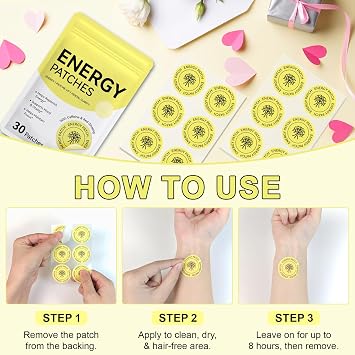 Energy Patches, Plant-Based Formula Patch for Women Men, 30 Patches