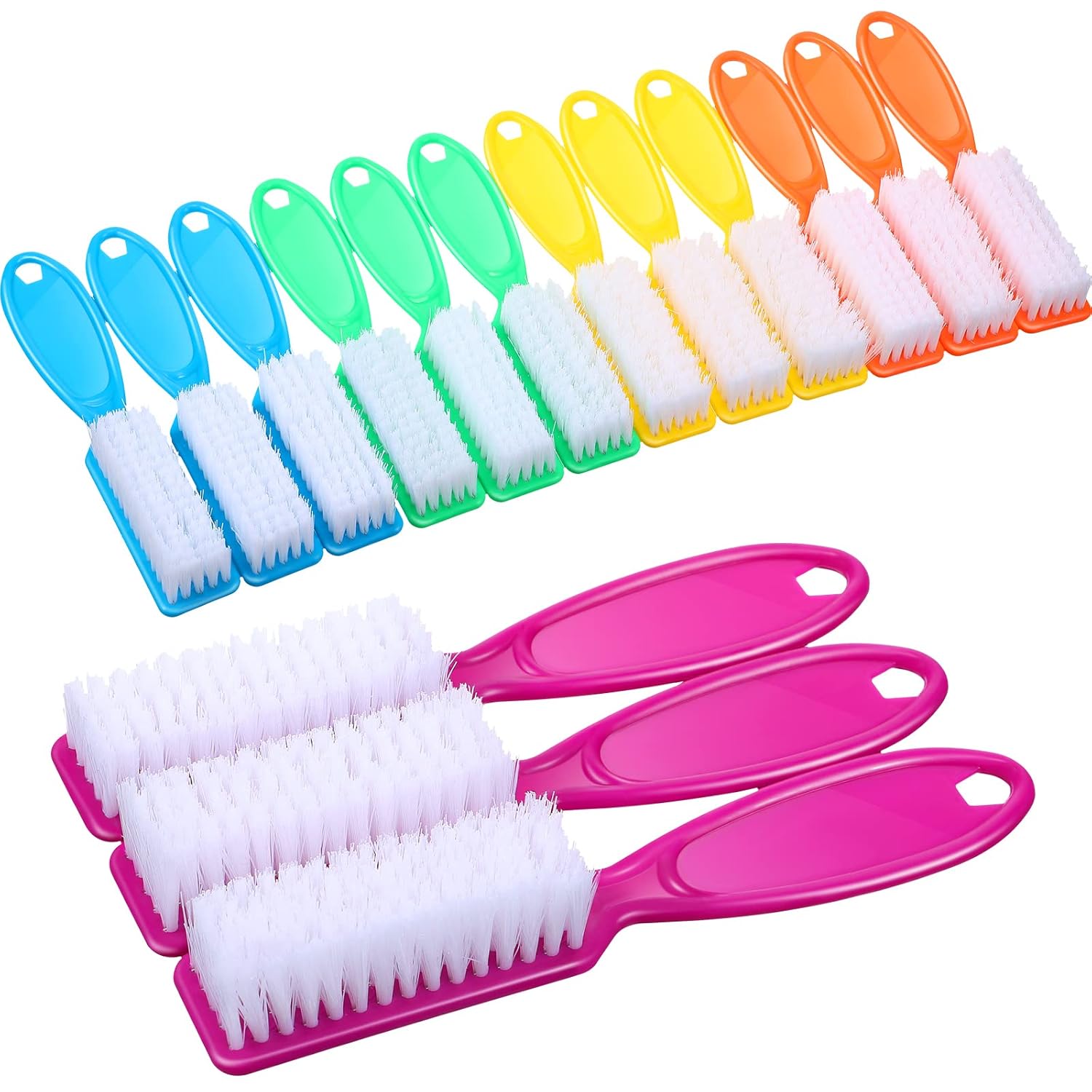 15 Pieces Nail Brush for Cleaning Fingernails Nail Scrub Manicure Brush Handle Grip