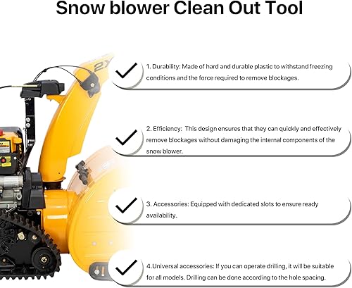 Miniatura 5 de Herramienta de limpieza de canal de lanzador de nieve para MTD OEM-731-2643, Cub Cadet 931-2643, Craftsman Clean Out Tool