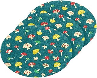 Autumn Mushrooms Blue Kitchen Sponges Cleaning Dish Sponges Non-Scratch Scrubber Sponge for Kitchen Bathroom Cars, pack of 3