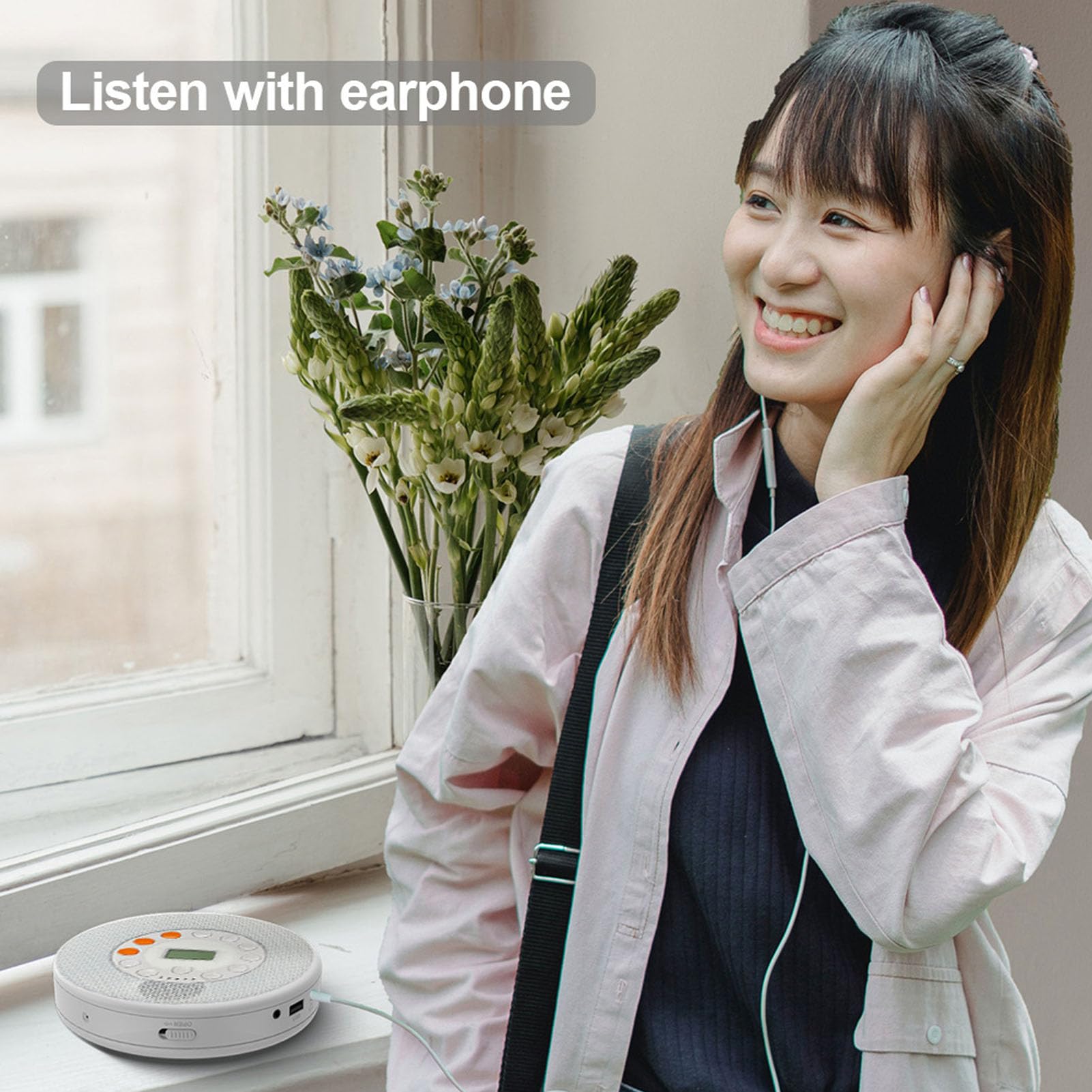 Amazon.co.jp: ポータブル CD プレーヤー、スピーカー内蔵充電式