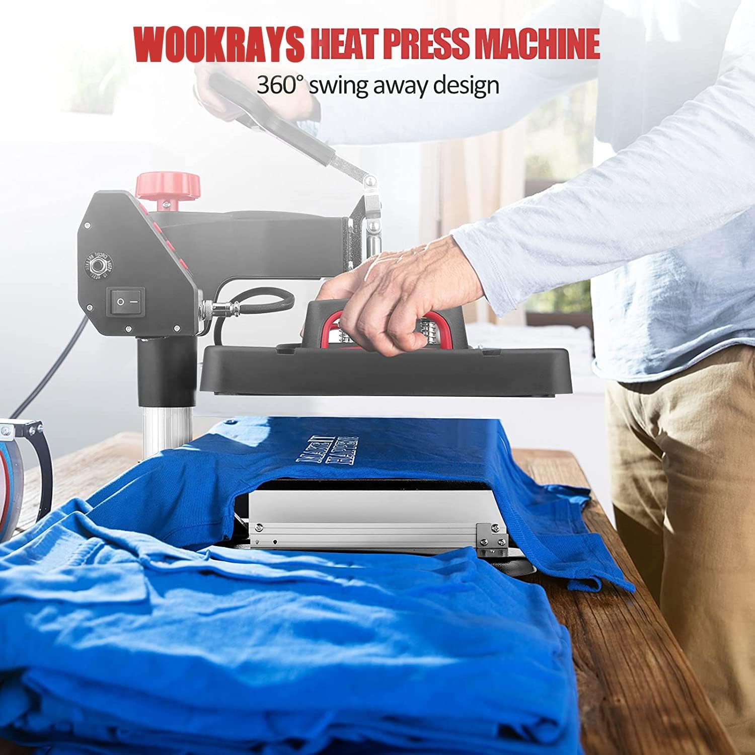 Heat Press 8 in 1, Pro Heat Transfer Machine 12"X15", Digital 360° Swing Away Tshirt Press Machine Combo, t Shirt Maker Printing Sublimation Heat Press Machine for T-Shirts Hat/Cap Mug Plate