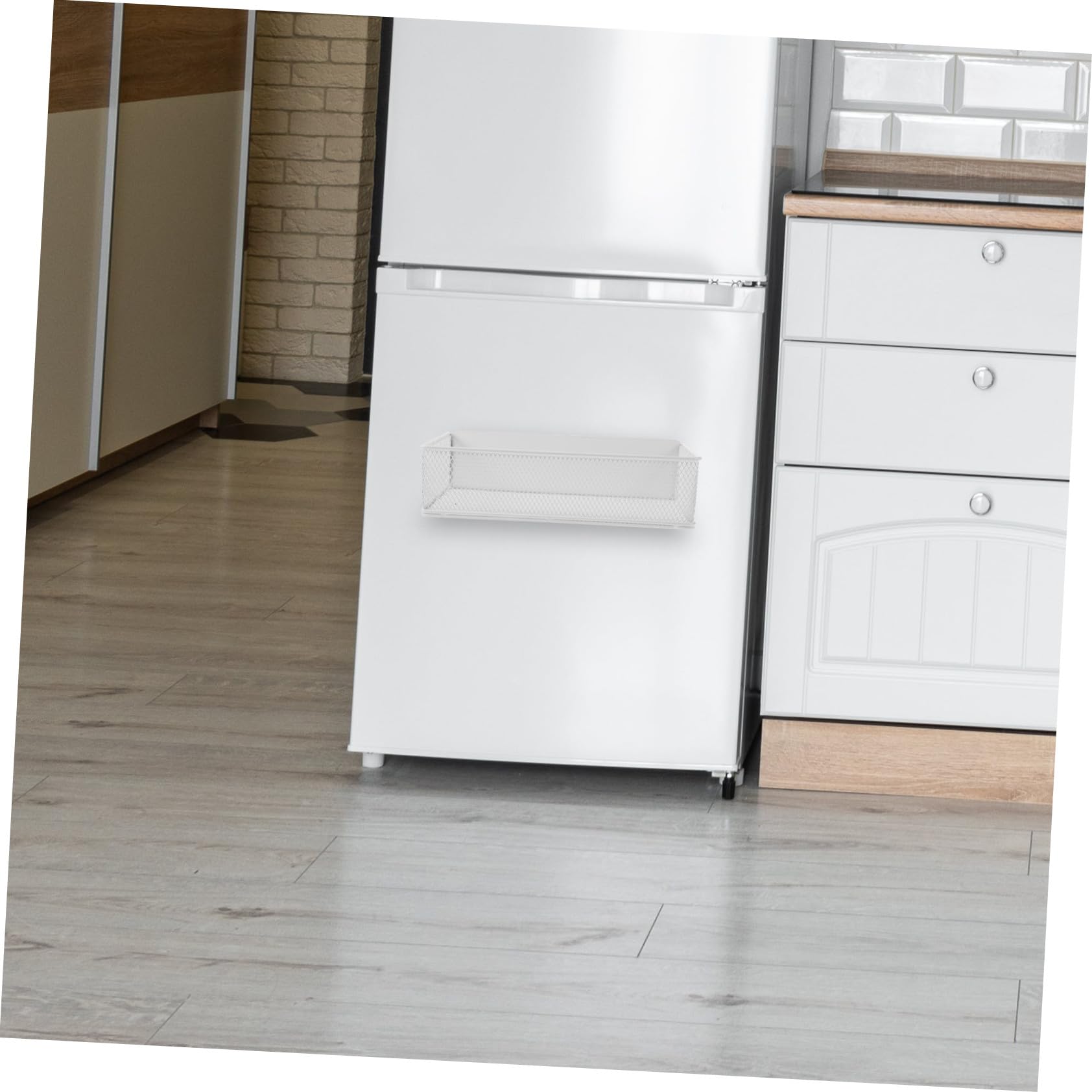 Estante Magnético para Nevera de Hierro Resistente Cesta Multiusos para Cocina y Baño Diseño de Malla Fina Antiagua Soporte para Especias y Botellas Almacenamiento Lateral