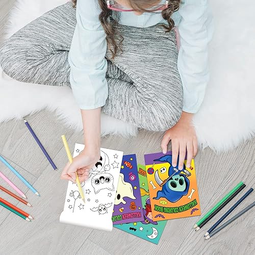 Miniatura 4 de ArtCreativity Libros para colorear de Halloween para niños, paquete de 20, mini folletos de 5 x 7 pulgadas, divertidos premios de Halloween,