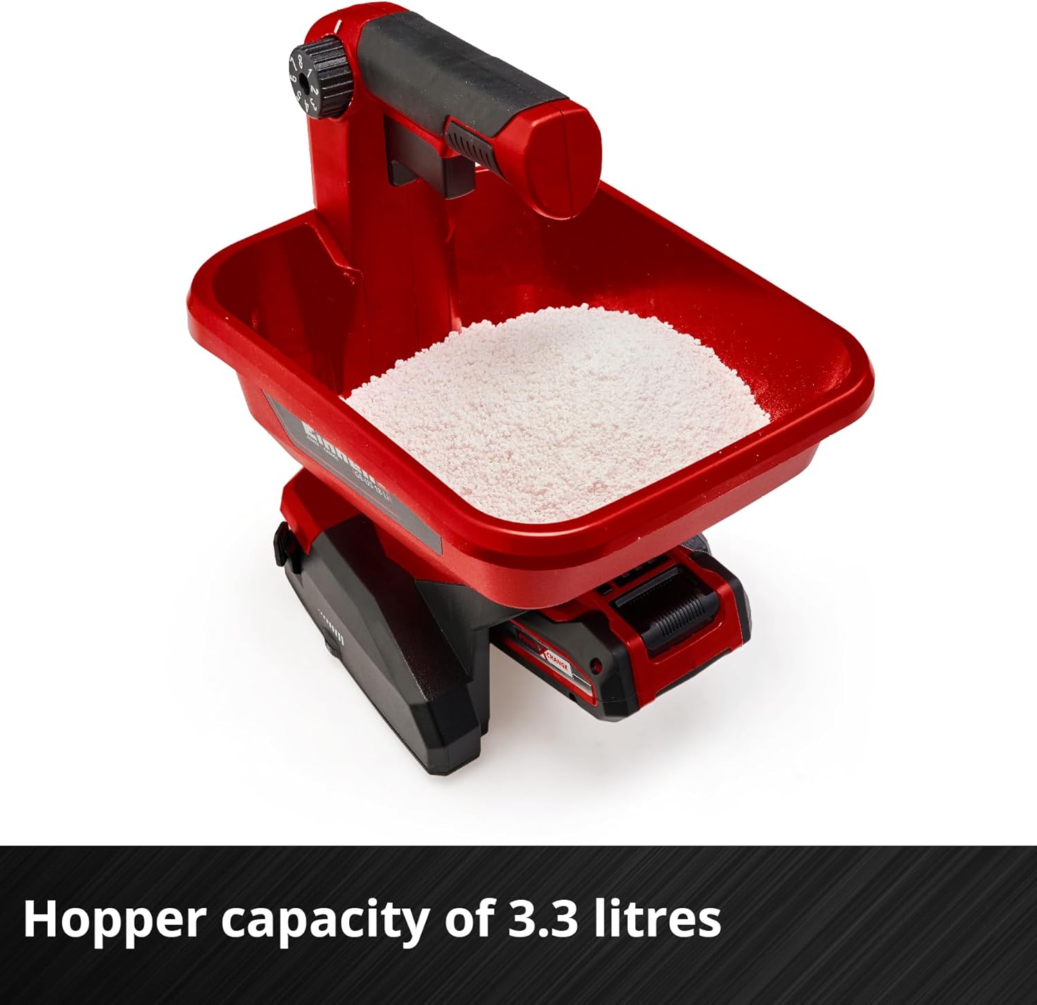 Einhell 3415410 Power X-Change 18V Cordless Spreader - Adjustable Scatter Width, Variable Flow Rate, For Fertilizer, Grass Seed, Salt and Grit - GE-US 18 Li Solo (Battery Not Included), Red, Black