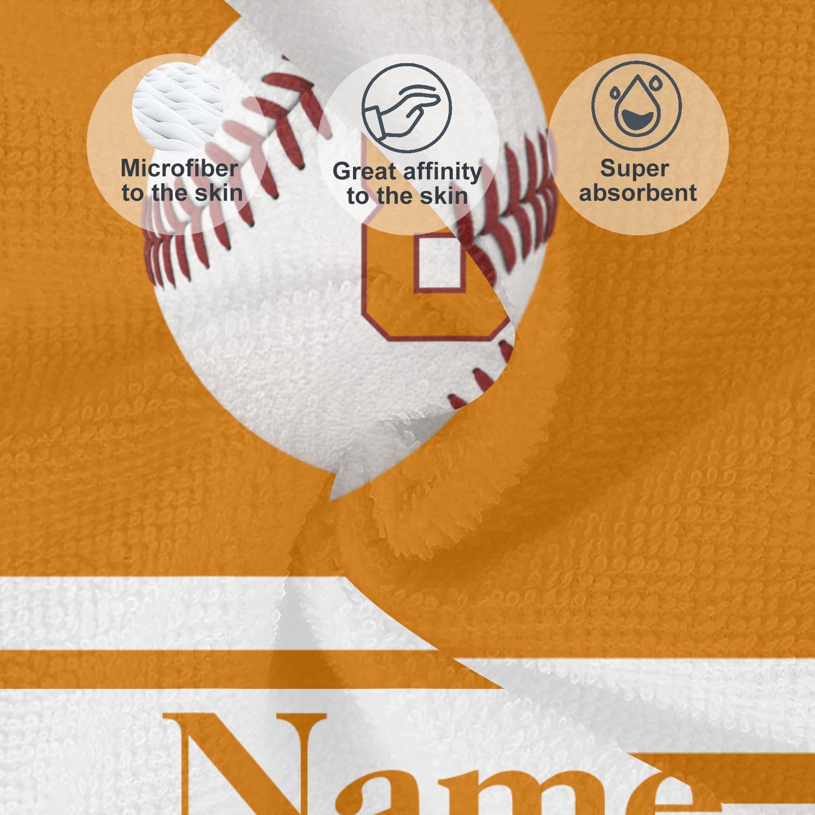 Personalized Baseball Beach Towel – Custom Name, 30x60 Inches, Quick-Dry, Sandproof, Lightweight - View #7