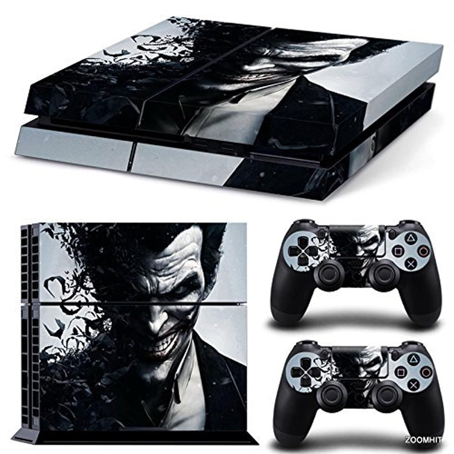 Khushi Decor Black Jocker Theme Skin Sticker Cover for PS4 Slim Console and 2 Controllers for Video Game-image-11