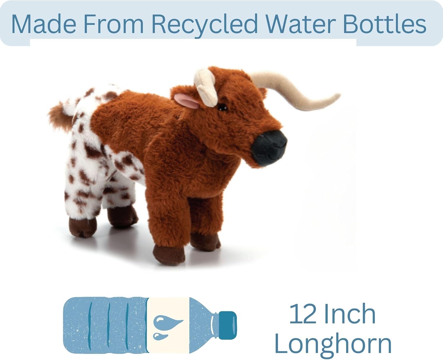 The Petting Zoo Longhorn Stuffed Animal Plushie, Gifts for Kids, Wild Onez Wildlife Animals, Longhorn Plush Toy 12 inches - Image 5