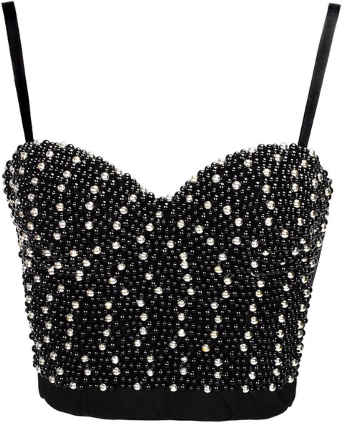 TEMKIN Rhinestone Bra Top Women Colorful Gothic Punk Push Up Bra Clubwear Party Bustier Crop Corset Top Sexy Lingerie (Color : Color 3, Size : M.)
