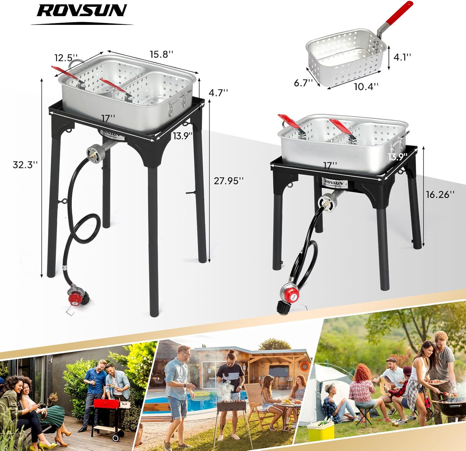ROVSUN 58,000 BTU Propane Fryer Set with Heightened Cambodia | Ubuy