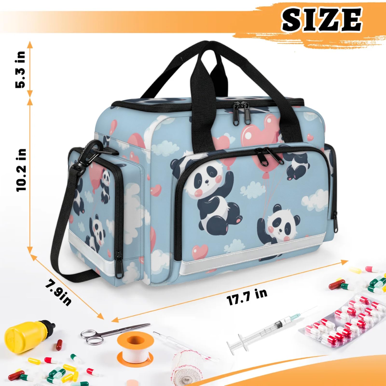 GzLeyigou First Aid Bags Empty, Gentle Panda Emergency Bag First Aid Kit Multiple Compartment Kit Carrier On Call Trauma Bag For Paramedics Emergency Medical Supplies Kit