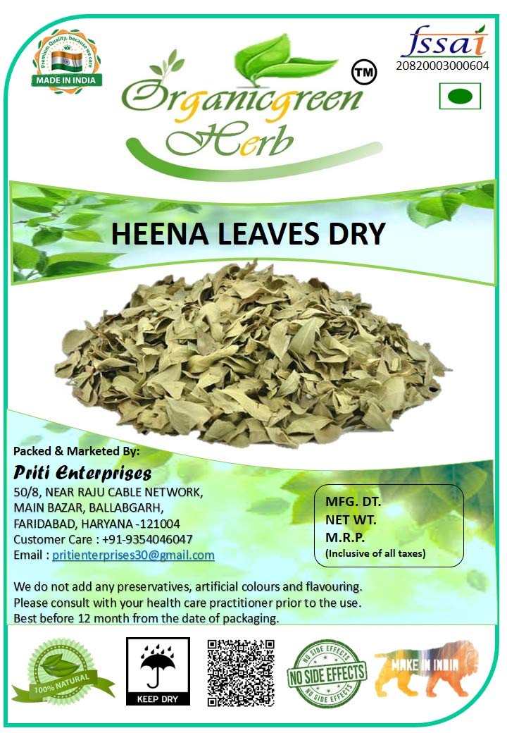 Organicgreen Herb Heena Mehandi leaves 200 Gms Henna LEAF DRY | Heena Mehandi Leaves-picture-36
