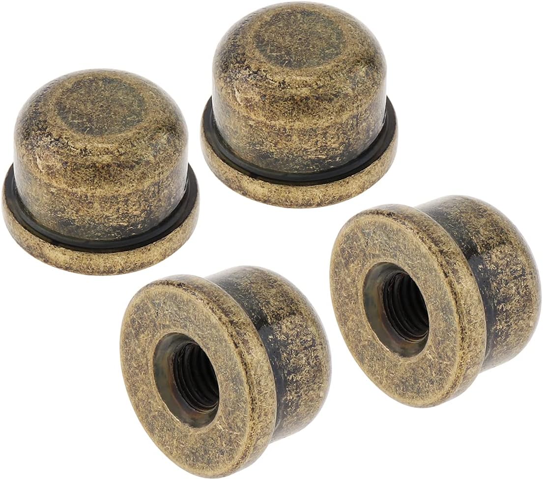 RTNLIT 4pcs Black Lamp Finials Caps, Threaded 1/4-27 lamp Shade Screw Cap, 1/2 Inch Tall for Lamp Harp Tops