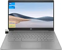 HP Chromebook Laptop Student Business 2023, tela HD de 35.6 cm, processador Intel Celeron N4120 quad-core, 4 GB de RAM, 64 GB de eMMC, webcam 720p, WiFi, Bluetooth, bateria 14 horas ou mais, Chrome OS