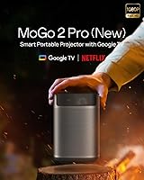 Vista 2 de XGIMI MoGo 2 Pro (New) 1080P Portable Projector, Google TV with Licensed Netflix, with WiFi and Bluetooth, 430 ISO Lumens, 2X8W Speakers, Supports