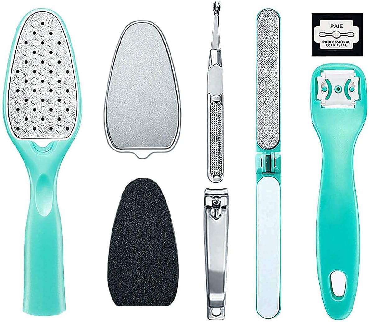 Professional 8 In 1 Pedicure Tools Kit,foot care tools,Foot Rasp, foot peeler for dead skin,heel scraper Home Foot Spa Kit Scrubber Callus Remover Feet File Scrub Skin Set Care Supplies.